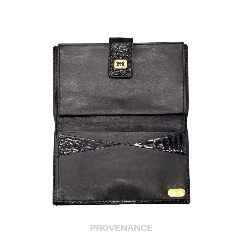 🔴 Gucci Long Wallet - Black Crocodile - Picture 7 of 12